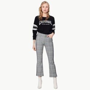 MOTHER The Insider Cropped Ankle Pants | Sz 28 | Grey/Blue Plaid